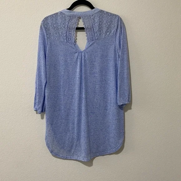 Women's Light Blue V-Neck Top Tunic Blouse Tee T-shirt - Picture 2 of 5